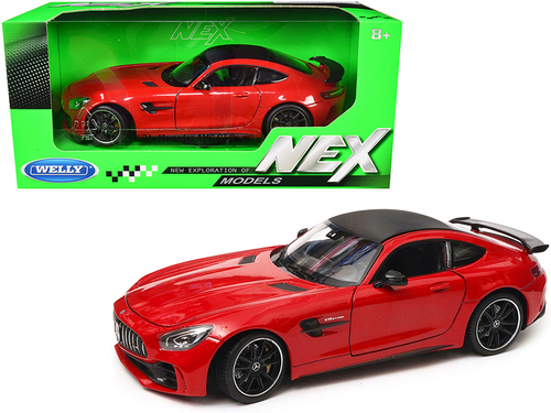 Mercedes AMG GT R Red with Carbon Top \NEX Models\" 1/24 Diecast Model