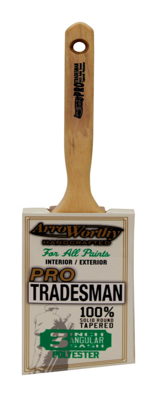 Arroworthy 1807197 Pro Tradesman 3 in. Angle Polyester Blend Paint Bru