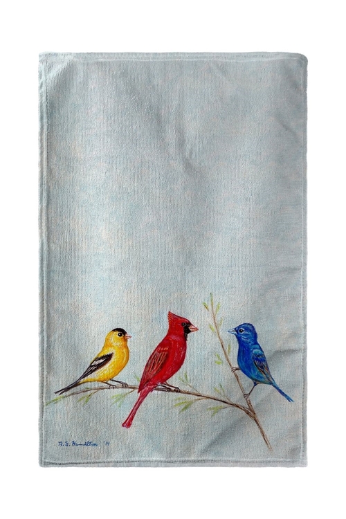 Betsy Drake BT298 30 x 50 in. Three Birds Beach Towel