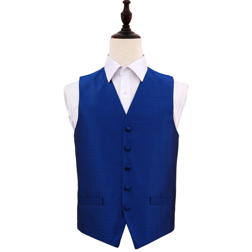 Greek Key Waistcoat - Royal Blue, 44'