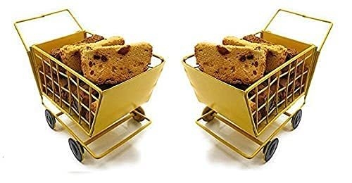 Iron Shopping Cart Shape Platter Trolley for Kitchen & Dinning Table