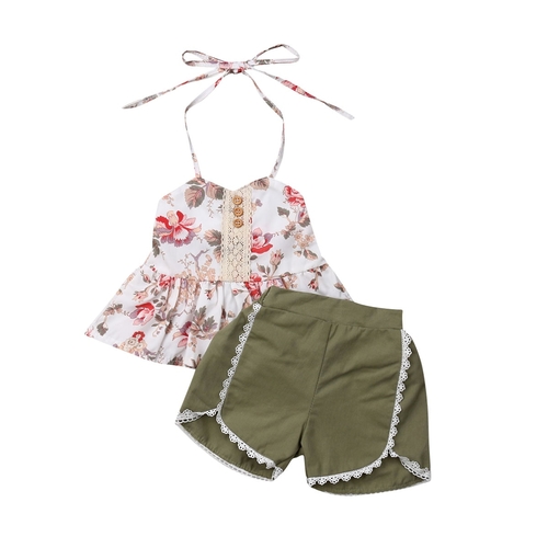 1 6Y Summer Kids Baby Girls Floral Clothes Sets