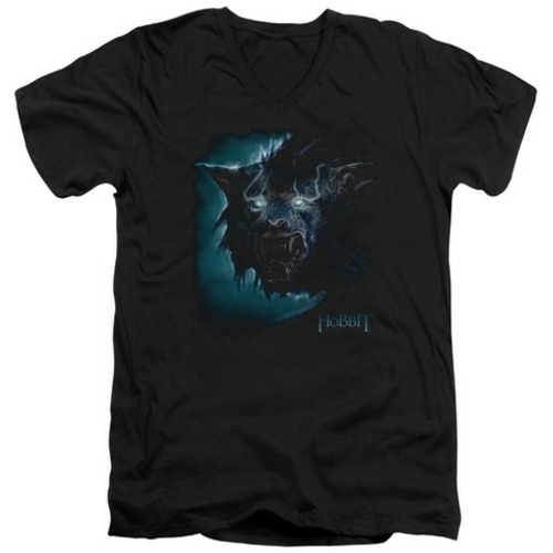 Trevco The Hobbit-Warg Short Sleeve Adult V-Neck 30-1 Tee- Black - Med