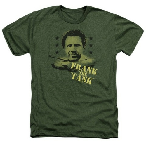 Trevco Old School-Frank The Tank Adult Heather Tee, Military Green