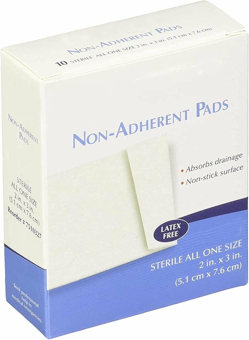 Non-Adherent Pads 2" x 3". Case of 1200 Sterile Absorbent Pads for