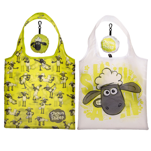 Handy Fold Up Shaun the Sheep Shopping Bag with Holder