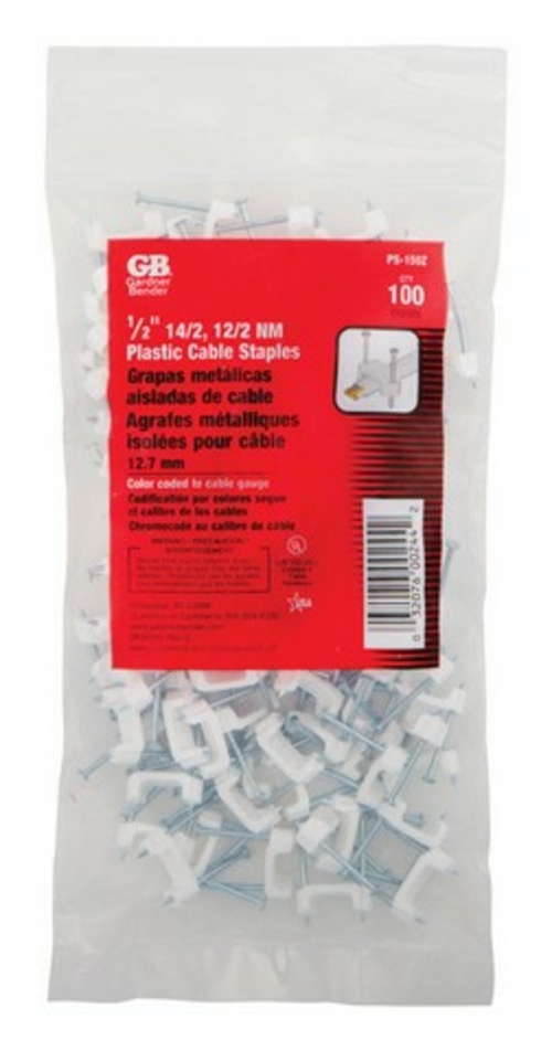 GB PS-150ZN 0.5 in. Plastic Romex Staple