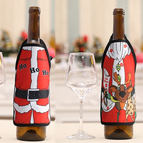 1 PCS Christmas Santa Wine Bottle Apron Cover