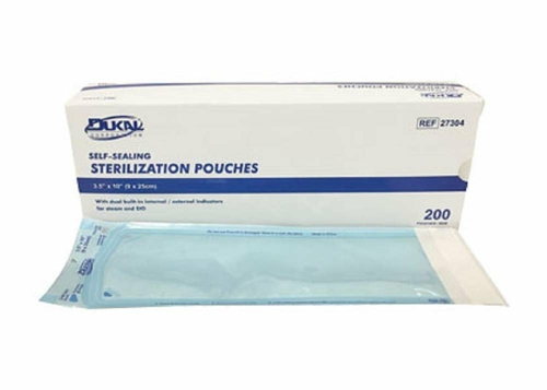 Dukal Self-Sealing Sterilization Pouches 2.25 x 4. Pack of 200 Blue