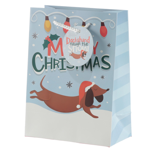 Dachshund Through the Snow Medium Christmas Gift Bag
