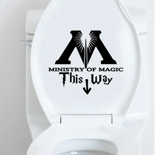 NEW Ministry Of Magic This Way Toilet Mural