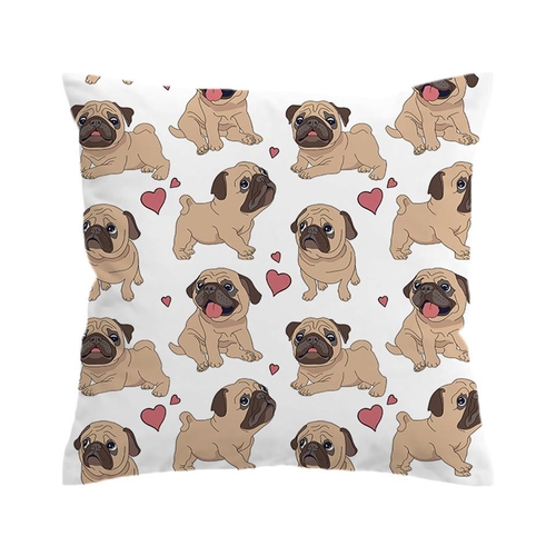 Hippie Pug Cushion Cover Animal Cartoon Pillow