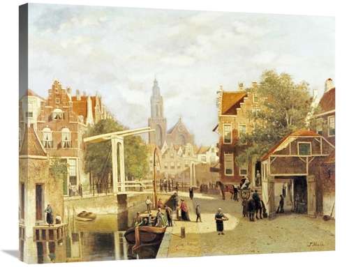 Global Gallery GCS-266598-30-142 30 in. A Street Scene, Amsterdam 