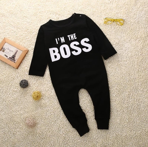 Black Cool Newborn Infant Baby Boy Romper