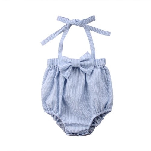 Newborn Infant Baby Girl Backless Strap Jumpsuit