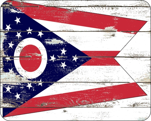 Ohio  State Flag Distressed Art Mouse Pad