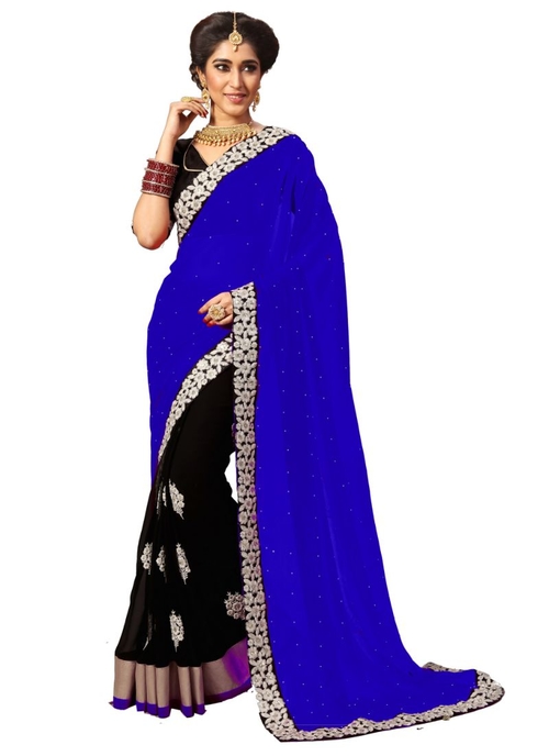 Blue Color Georgette Saree with Blouse