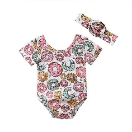 Newborn Infant Baby Girl Flowers Bodysuit Jumpsuit