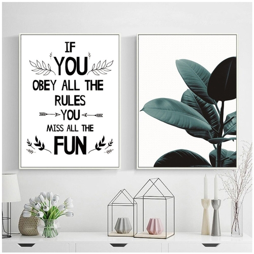 Minimalist Plant Leaves Canvas Art