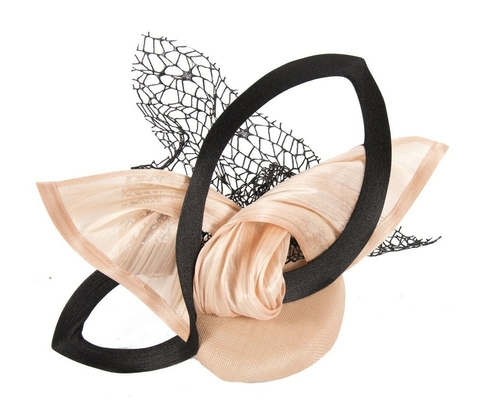 Bespoke sculptured nude & black fascinator