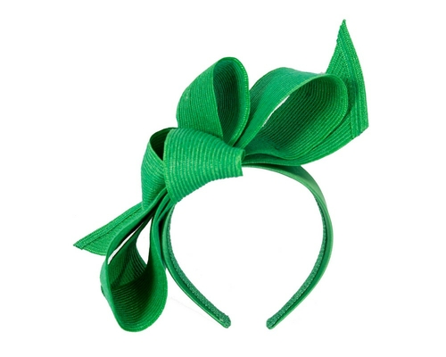 Large green bow racing fascinator