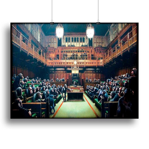 Banksy Monkey Parliament Canvas Print or Poster
