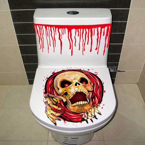 Halloween Toilet Cover Sticker 3D Scary Zombie