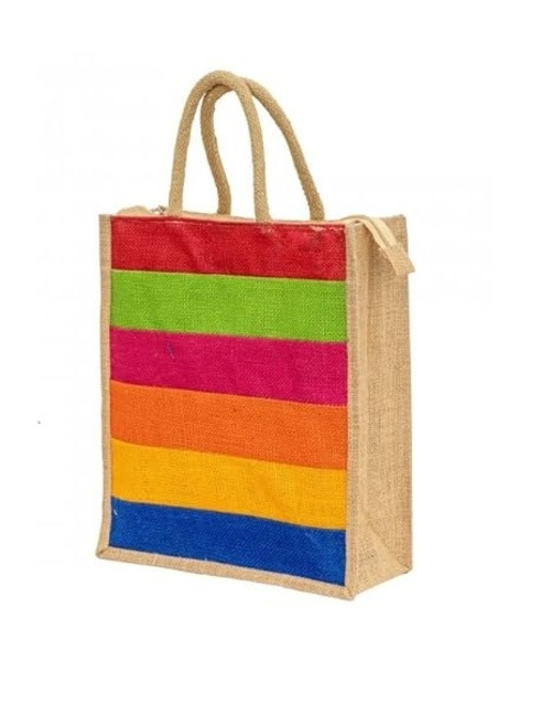 Rainbow Printed Jute Bag