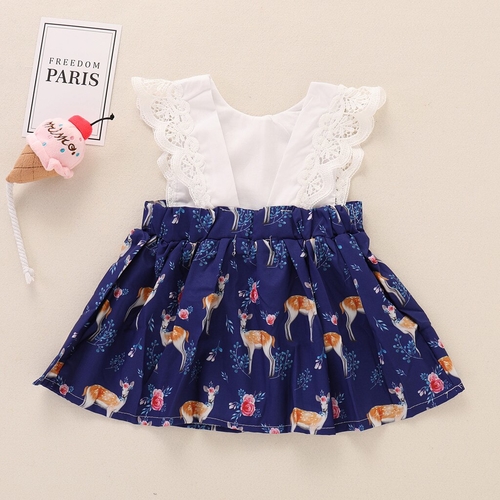 Infant Kids Baby Girl Cartoon Floral Dresses Print