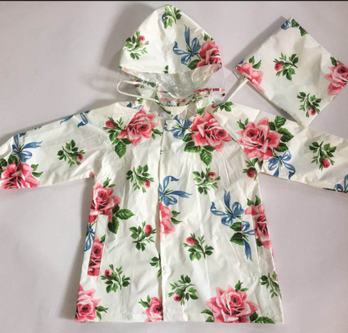 Vintage Children Kids Girls Raincoat Long Sleeve