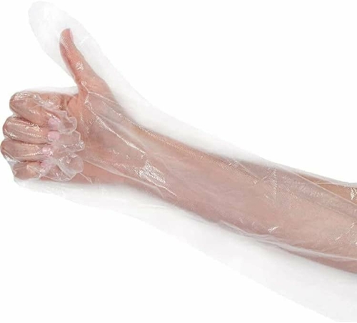 EZGOODZ High Density Polyethylene Elbow Gloves 22". Pack of 200 Clear