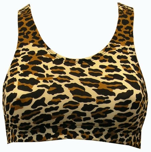 Pizzazz 1023AP -LEP -YS 1023AP Youth Animal Print Sports Bra, Leop