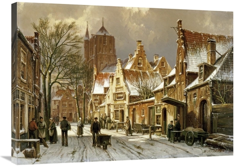 Global Gallery GCS-266687-36-142 36 in. A Winter Street Scene Art Prin