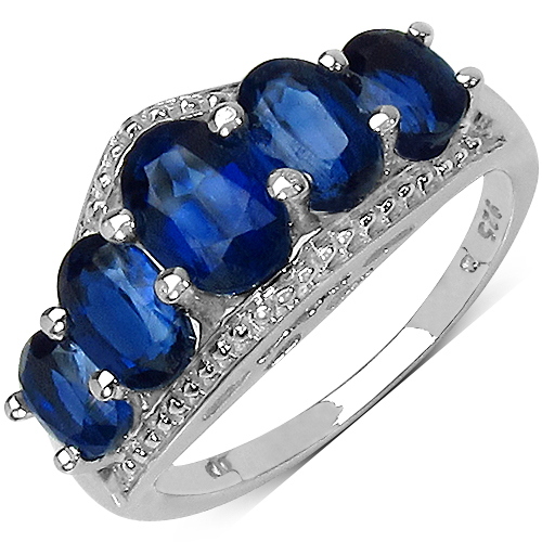 3.04 Carat Genuine Kyanite .925 Sterling Silver Ring