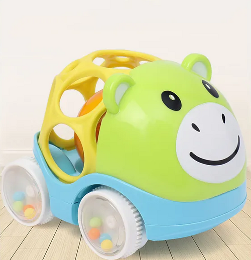 Hippo Free Wheel Car Cum Green Rattle Toy