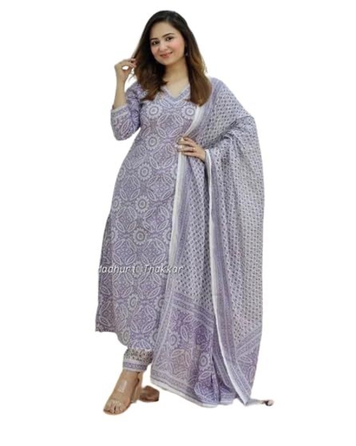 Godhani Ivory Floral Afghani Suit Set Finest Embroidery And Motifs