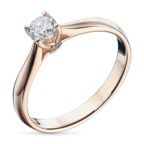 14K Rose Gold Ring with 1 Round-Cut Lab-Created Diamond 0.505 CT.TW