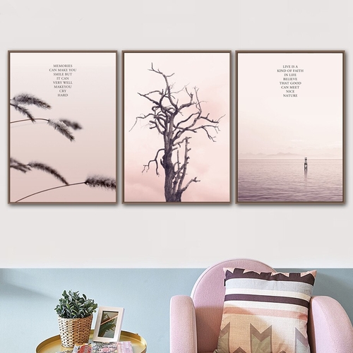 Sea Withered Tree Quotes Landscape Wall