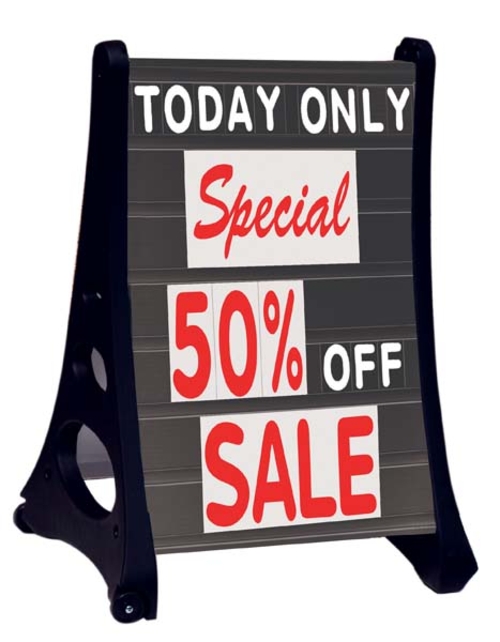 Aarco Products RAF-3 Double Sided Sidewalk Sign with Bright Black Chan