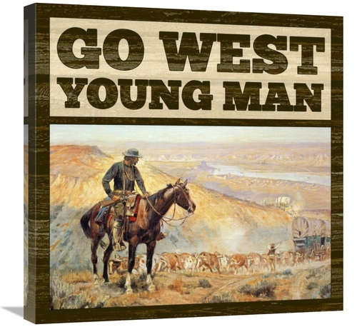 Global Gallery GCS-394756-2424-142 24 x 24 in. Western - Go West Young