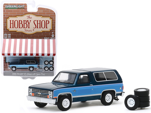1986 Chevrolet K5 Blazer Dark Blue Metallic and Light Blue and Spare