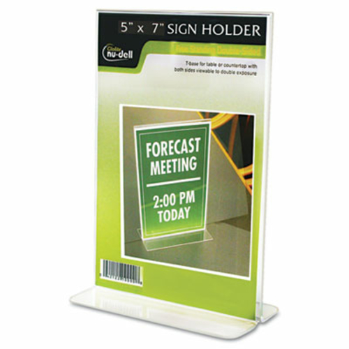 Nu-Dell 38018Z Clear Plastic Sign Holder  Stand-Up  5 x 7