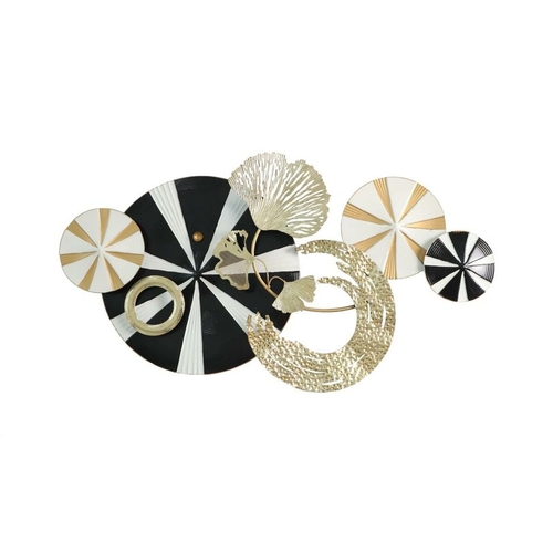Wall Decoration DKD Home Decor Black Golden Metal Modern (91 x 8,3 x