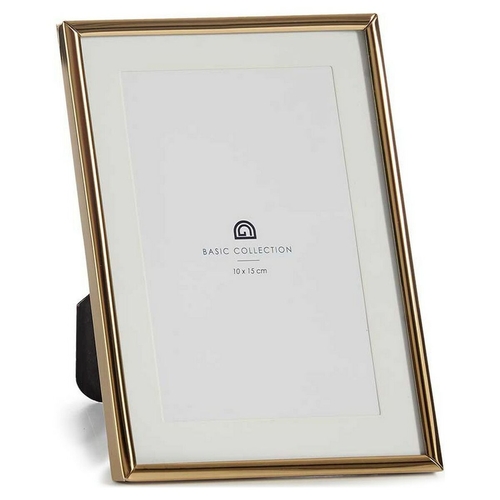 Photo frame 13,5 x 18 x 11 cm Crystal Golden Steel (10 x 15 cm)