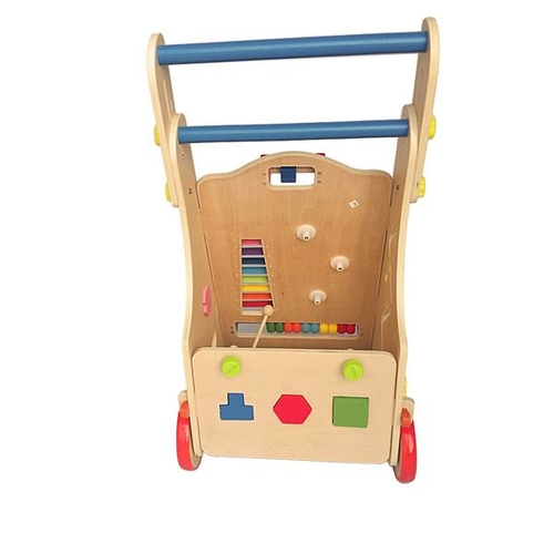 Adjustable Wooden Baby Walker Toddler Toys Multiple Activity Toys