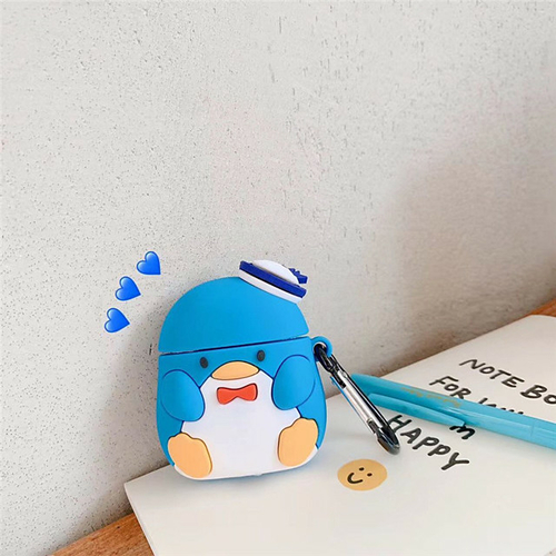 3D Penguin Cartoon Earphone Case for Airpods Case Silicone Cute Cover