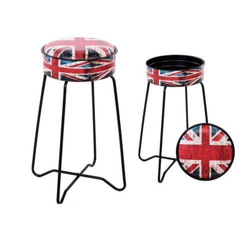 Stool UK 116213 Retro Red Blue