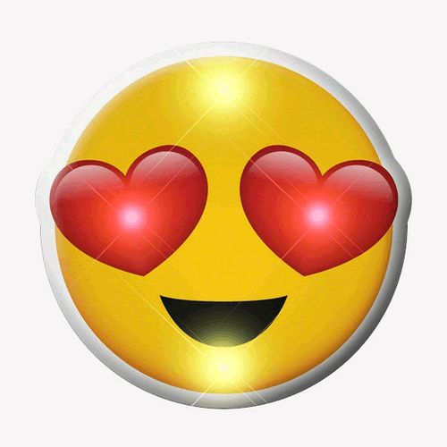 Blinkee A4020 Heart Eyes Emoji Flashing Body Light Lapel Pins