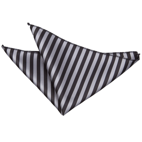 Thin Stripe Handkerchief - Black & Grey