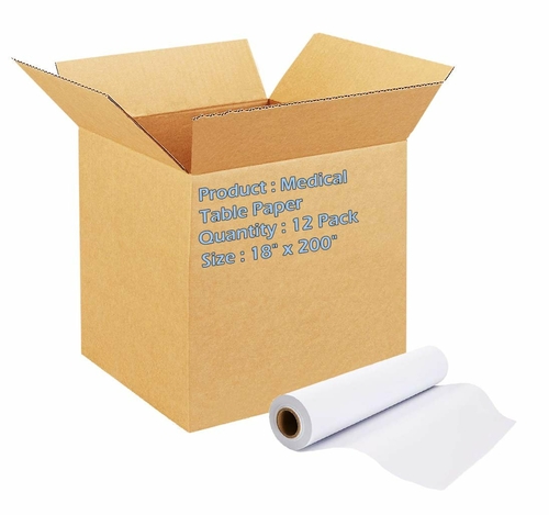 White Medical Table Paper. 12 rolls of Exam Table paper 18 inch x 200